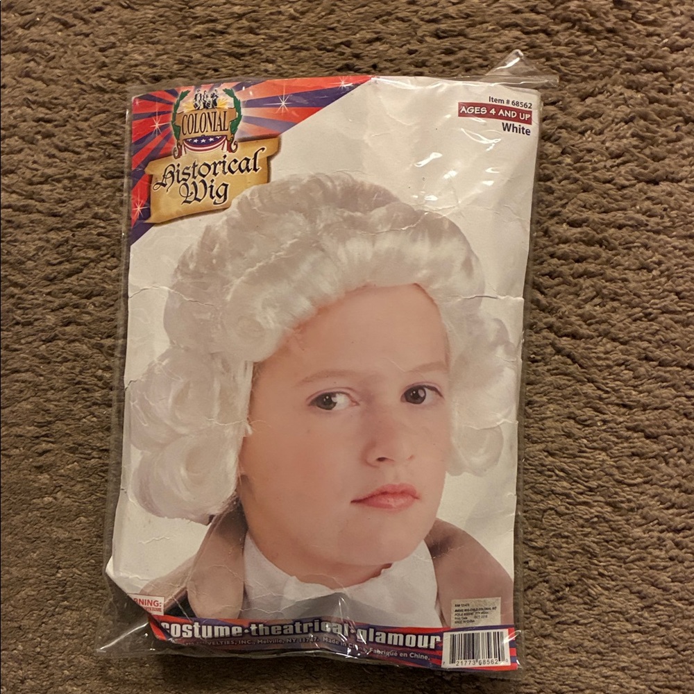 Colonial Historical Wig for Kids - White